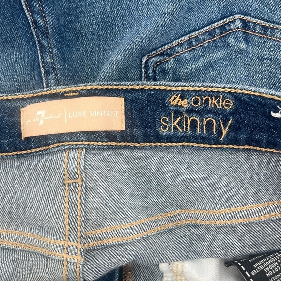 7 For All Mankind The Ankle Ombre Rough Hem Skinny Jeans Size 30 Women’s - Picture 2 of 6